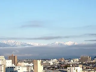 北アルプス冠雪