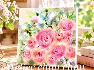 ☆パステルで描く〜10月の薔薇〜お部屋に…