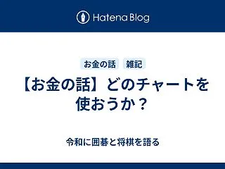 【お金の話】どのチャートを使おうか？