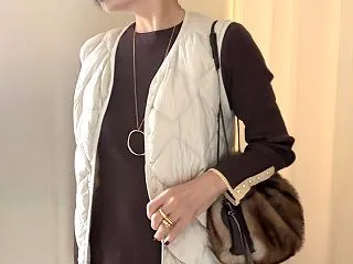 軽い！ダウンのロングジレ 気軽に羽織れる…