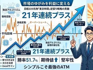 【最高益更新】日経先物デイトレ逆張りモデ…