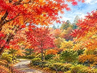国営武蔵丘陵森林公園のカエデ園｜紅葉の見…