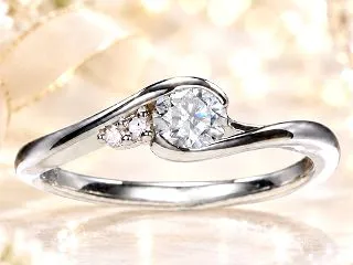 雪景色に咲く、ふたりの愛♡ 婚約指輪「雪…