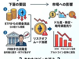 イーサリアム、ETF10億ドル流出×FR…