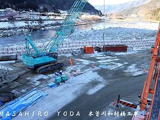 新和村橋の工事（長野県大桑村）