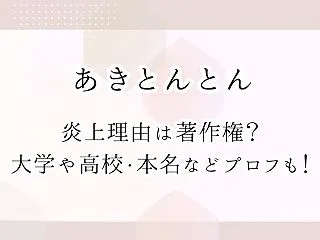 あきとんとんの炎上理由は著作権？大学や高…