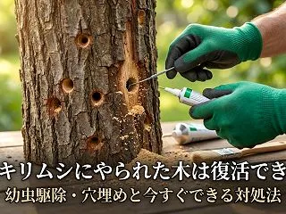 カミキリムシにやられた木は復活できる？幼…