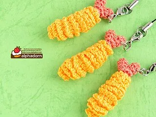 あみぐるみ海老天の携帯ストラップ
