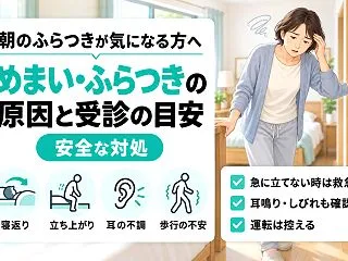 めまいとふらつきが続くのはなぜ？足元が不…