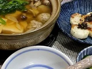 ◆鰯団子鍋と焼長芋の紫蘇の実でおうちごは…