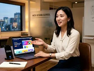 Webデザイナーの面接で緊張して作品をう…