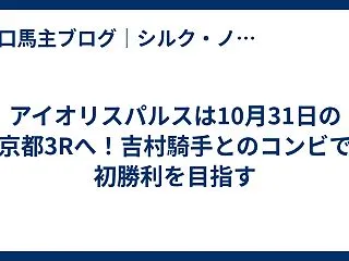 アイオリスパルスは10月31日の京都3R…