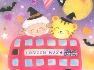 【パステルアート】ロンドンバス ハロウィ…