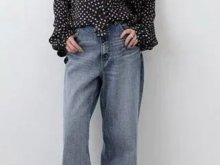 ドット柄シャツブラウス