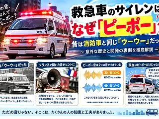 救急車のサイレンはなぜ「ピーポー」？昔は…