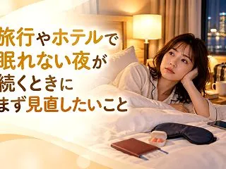 旅行やホテルで眠れない夜が続くときにまず…