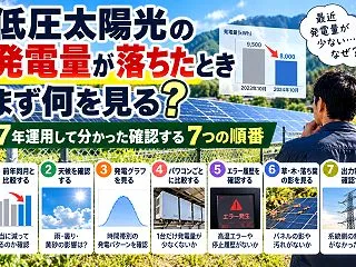 低圧太陽光の発電量が落ちたとき、まず何を…