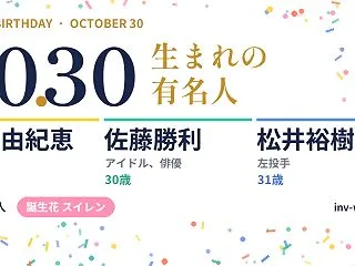 10月30日生まれの有名人・偉人（220…
