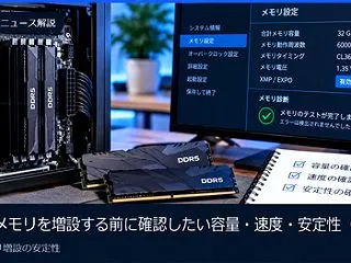 DDR5メモリを増設する前に確認したい容…