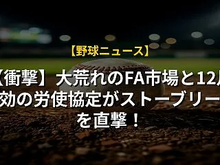 【衝撃】大荒れのFA市場と12月失効の労…