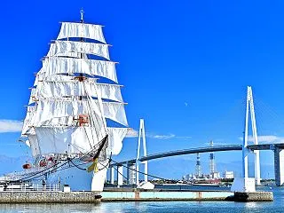 秋晴れの空の下、純白のドレスを身に纏う海…