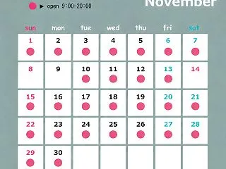 11月の営業日のお知らせ