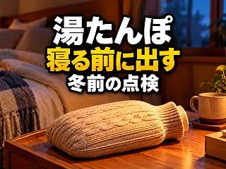 湯たんぽは寝る前に出す？冬に使う前の点検…
