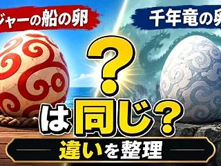 ロジャーの船の卵と千年竜の卵は同じ？違い…