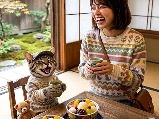 10月31日は日本茶の日🍵みみとあんみつ…