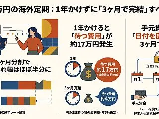 1,000万円を3回に分けて海外定期へ。…
