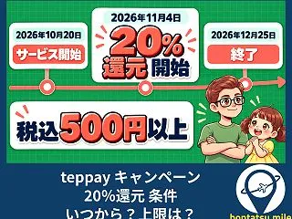 teppay キャンペーン 20％還元 …